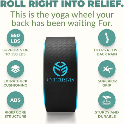 Back Roller & Yoga Wheel - Relieve Lower & Upper Back Pain & Stiffness - Therapeutically Stretch, Mobilize & Decompress Your Spine - Increase Mobility, Flexibility & Alignment